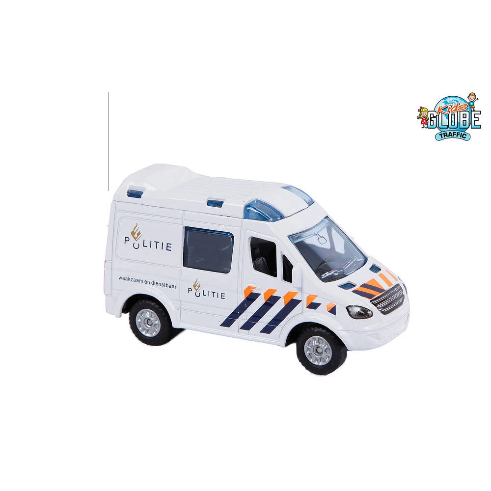 Kids Globe Pull Back Politieauto Die-cast - 8 Cm