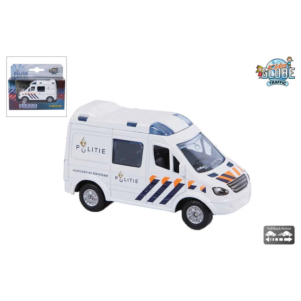 Kids Globe Pull Back Politieauto Die-cast - 8 Cm - Image 2
