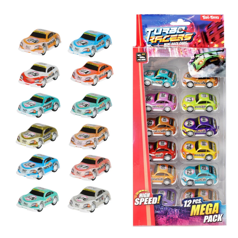 No Brand Turbo Racers Raceauto Set - 12 Stuks - Image 2