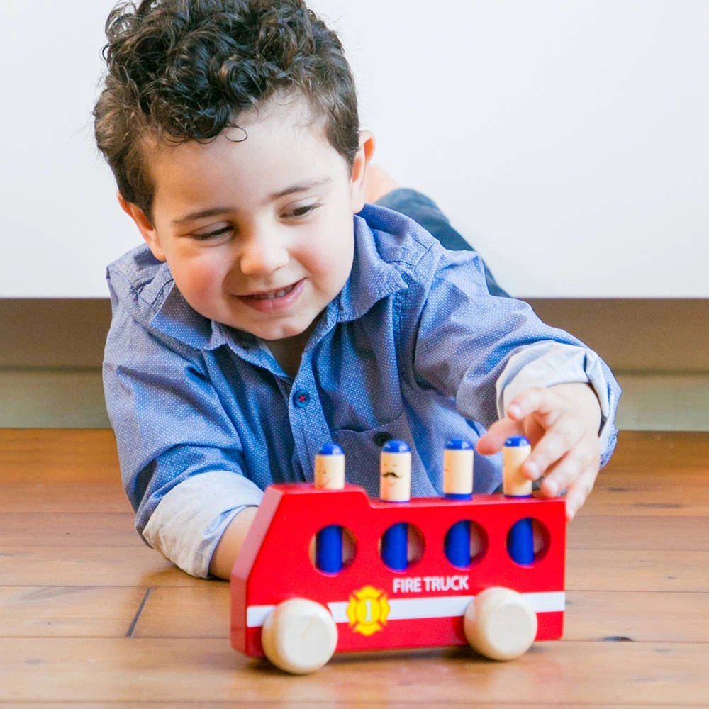 No Brand New Classic Toys Houten Pop-up Brandweerauto - Image 5