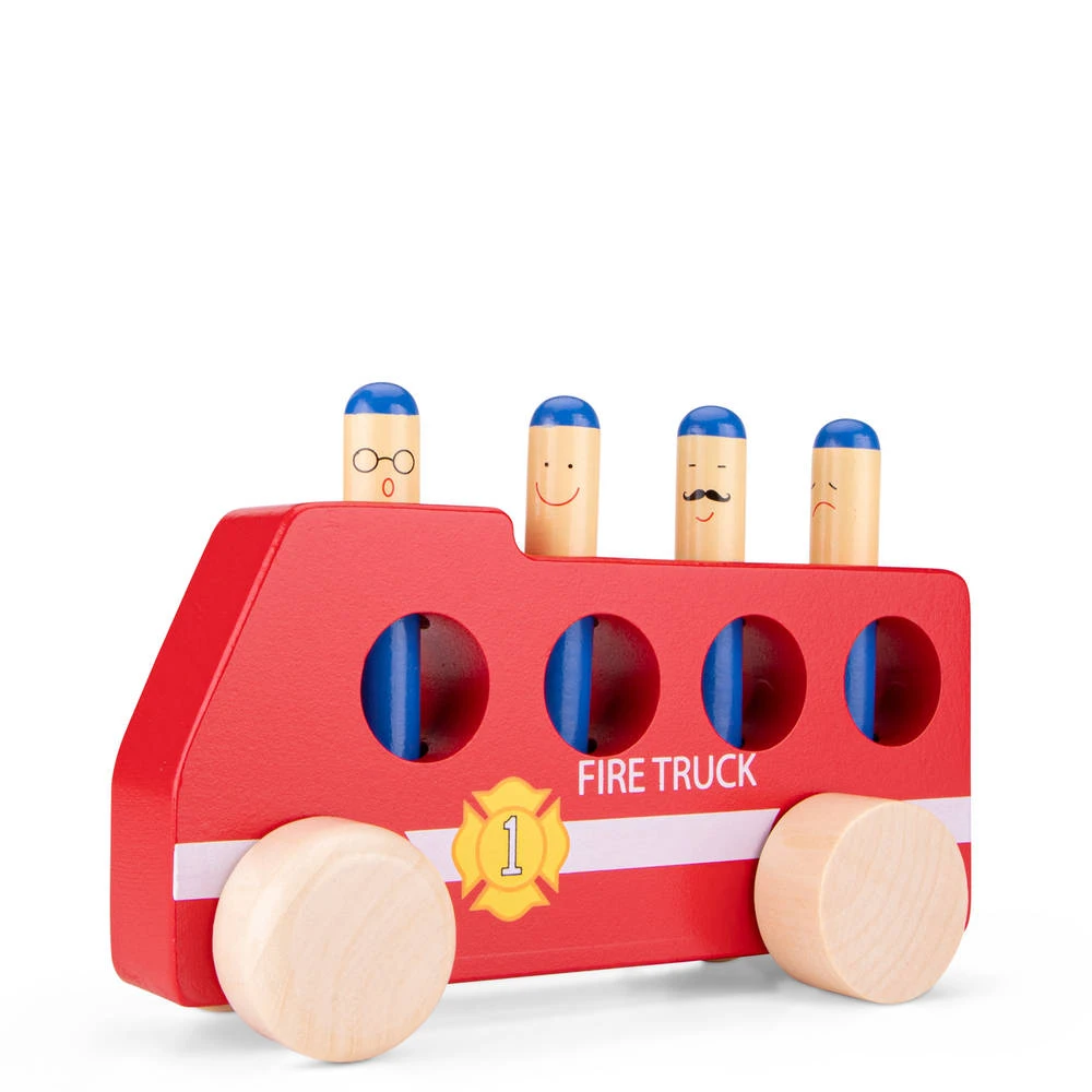 No Brand New Classic Toys Houten Pop-up Brandweerauto - Image 4