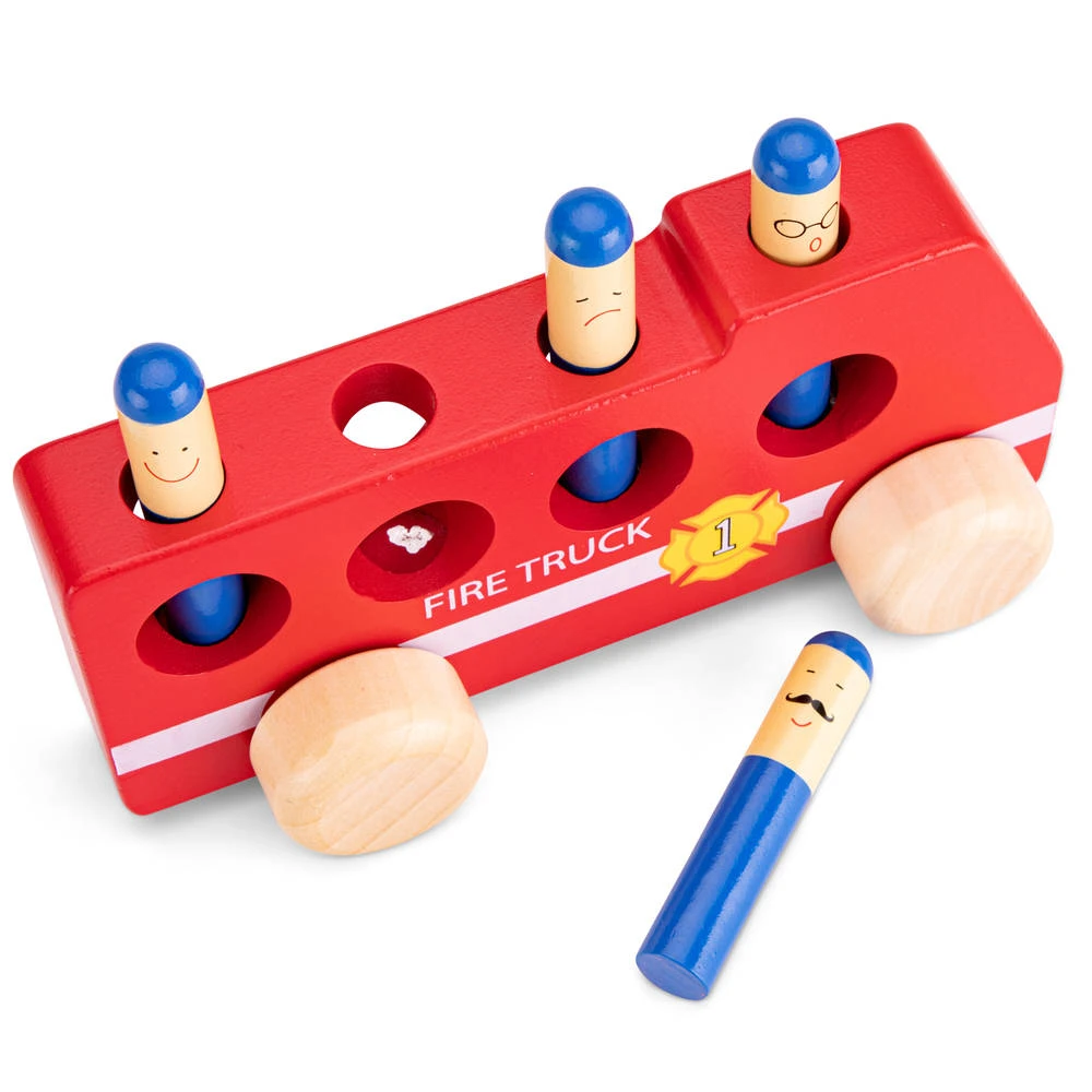 No Brand New Classic Toys Houten Pop-up Brandweerauto - Image 3