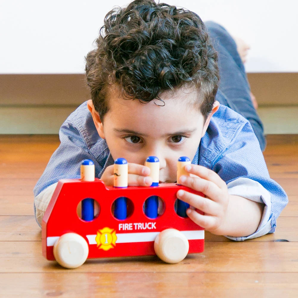 No Brand New Classic Toys Houten Pop-up Brandweerauto - Image 2